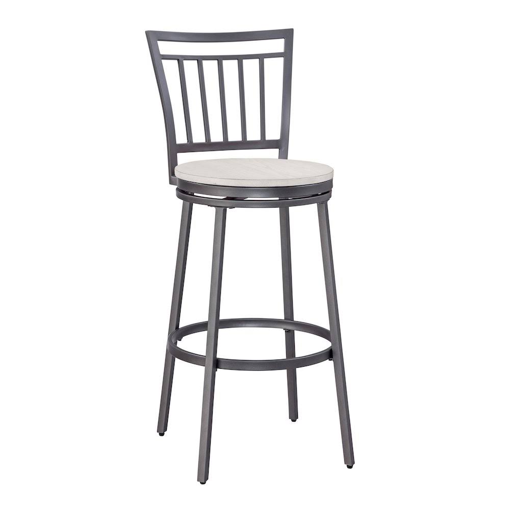 American Woodcrafters Jacey Gray Metal Swivel Bar Stool