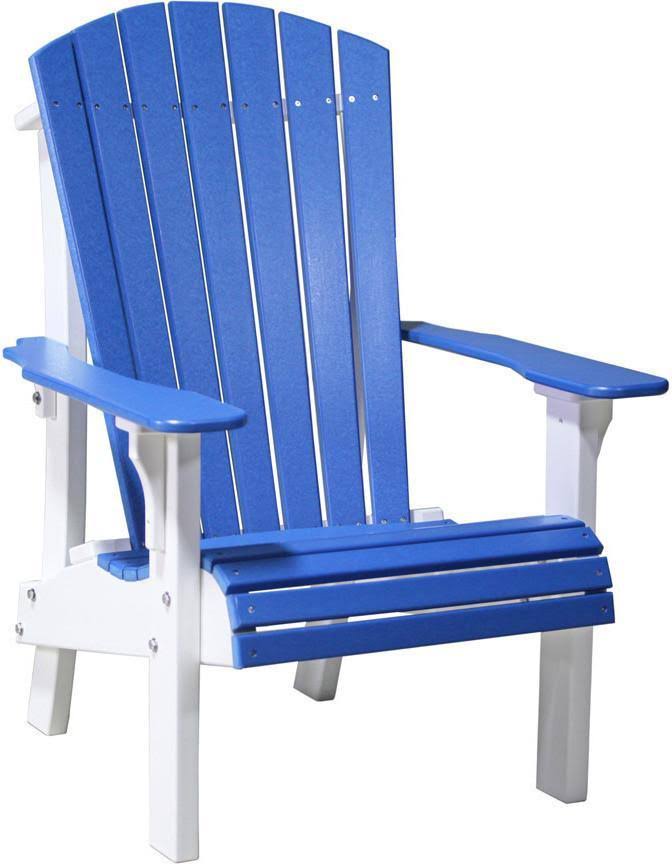 LuxCraft Senior Height Adirondack Chair, LuxCraft Blue on White
