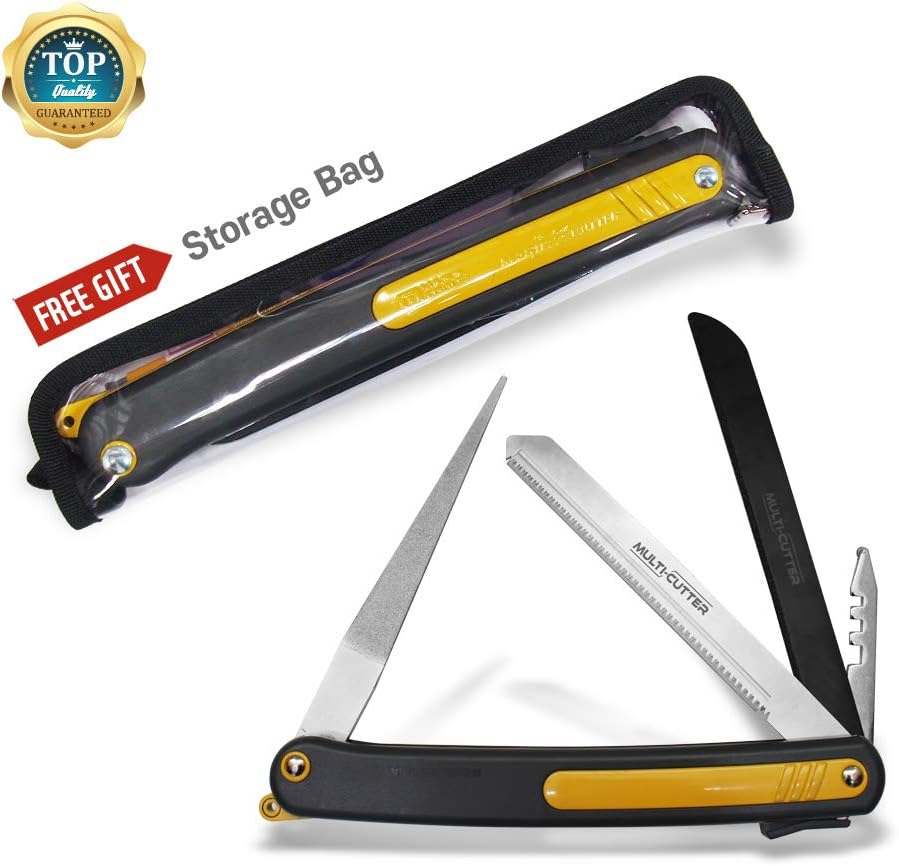 Magic Saw Multi Cutter that is folding Special Blades, Hacksaw, Carbide Saw, Glass Cutter, Wood Saw and even Sharpener such as Swiss Army Knife, Necessary in Camping, Fishing, Hiking, Outdoor Indoor