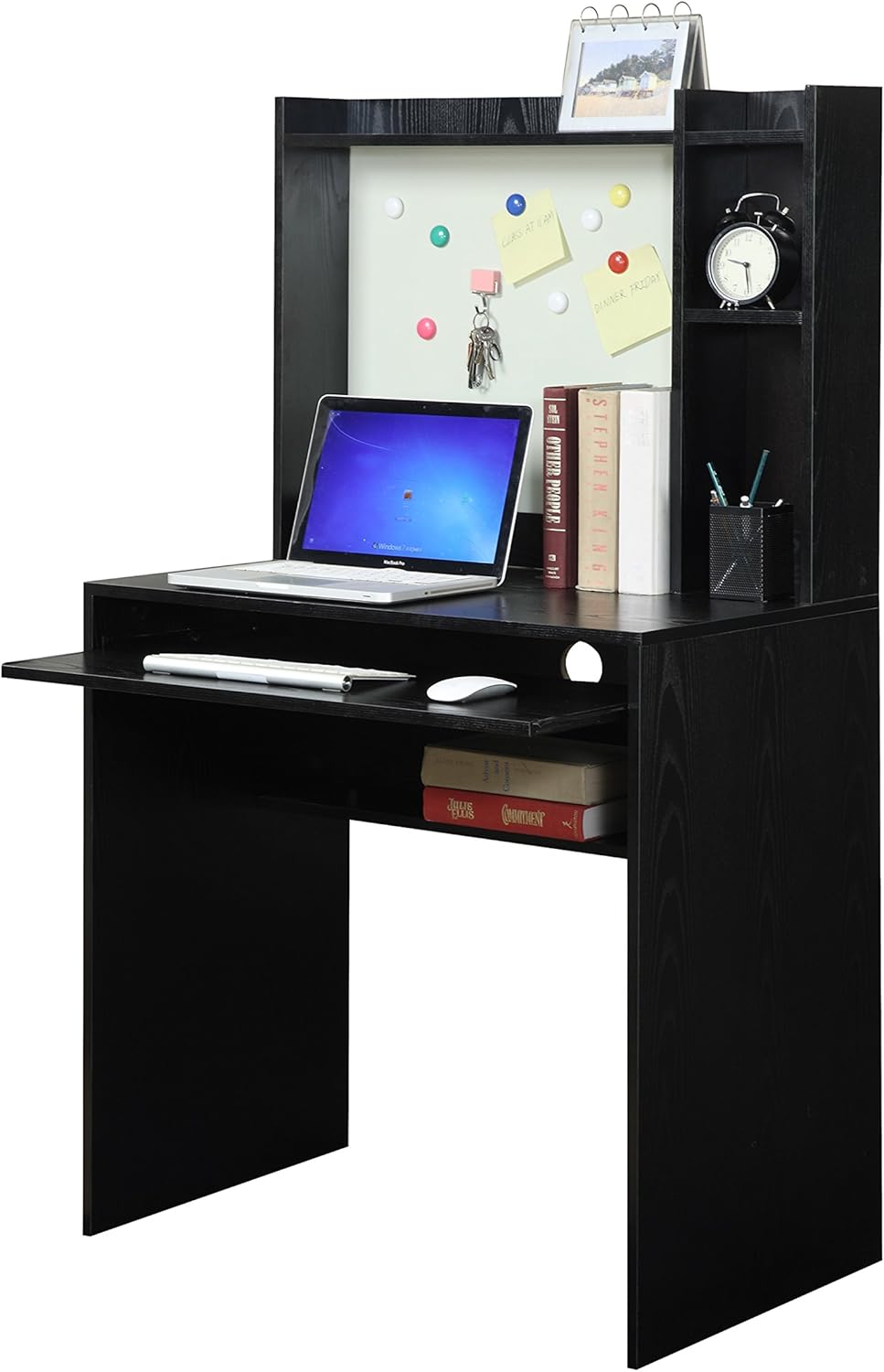 Convenience Concepts Designs2Go Student Desk with Magnetic Bulletin Board, Black