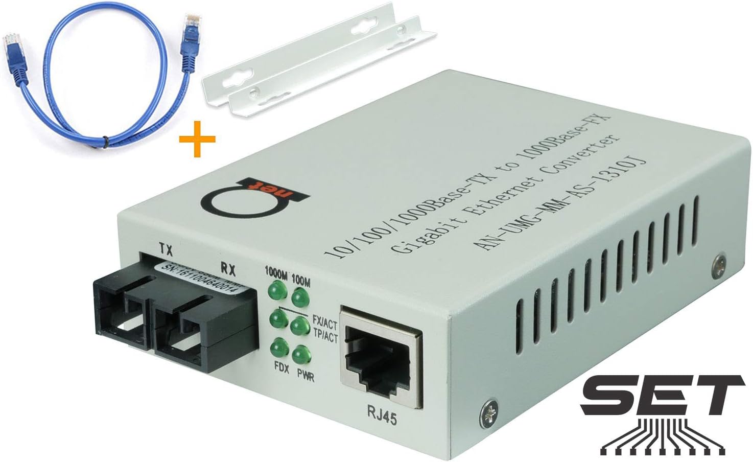 Multimode Gigabit Fiber Media Converter - Built-In Fiber Module 2 km (1.24 miles) SC – to UTP Cat5e Cat6 10/100/1000 RJ-45 – Auto Sensing Gigabit or Fast Ethernet Speed - Jumbo Frame - LLF Support Pack of 2
