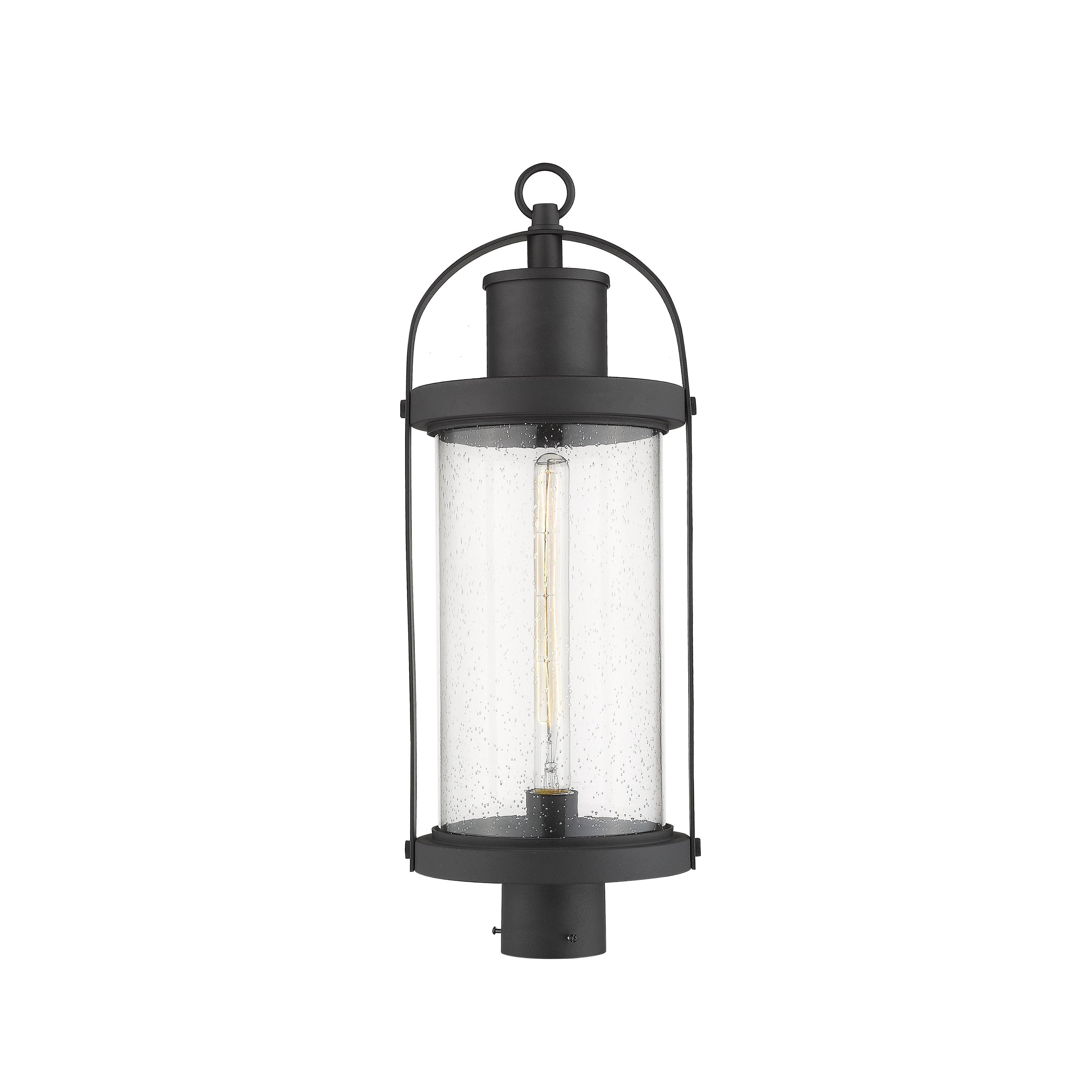 Z-Lite 569PHB-BK Roundhouse 1 Light Outdoor Post Mount Fixture in Black