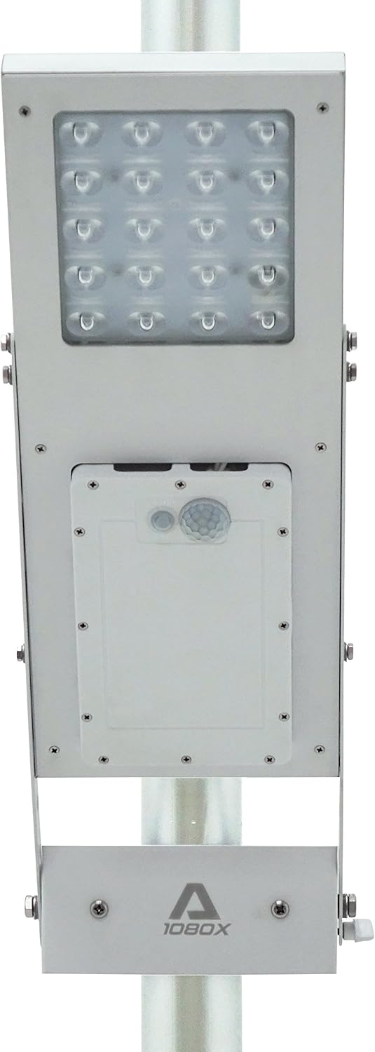 ALPHA 1080X Street Light , 3-Mode Setting, Lithium Battery, Adjustable Mounting Bracket for Optimum Sunlight Exposure, Fit Max Pole Diameter 3