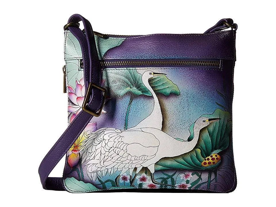 Anuschka Expandable Travel Crossbody - Peaceful Garden