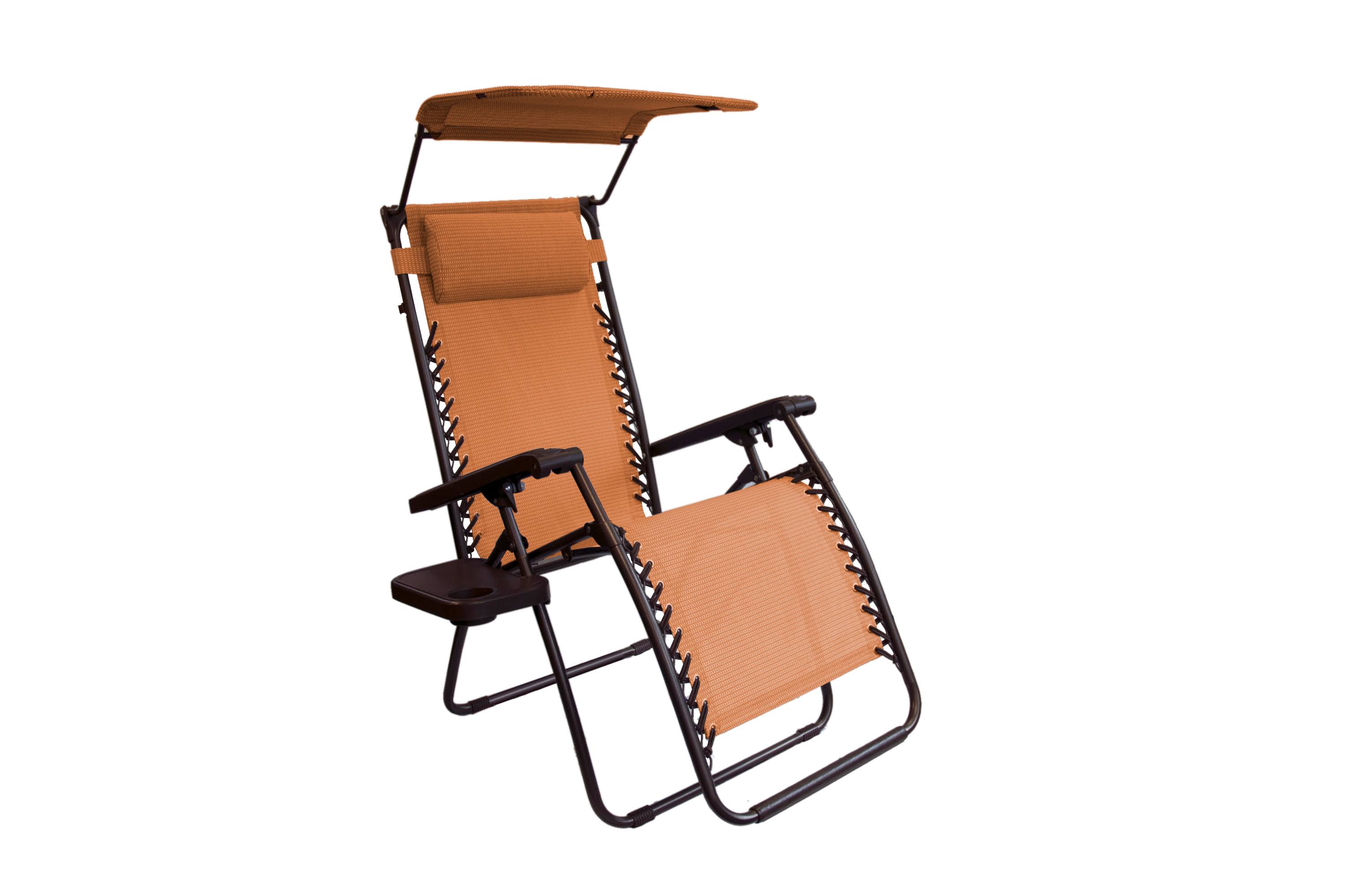 Bliss Hammocks Gravity Free Chair with Sun-Shade and Cup Tray in Terracotta