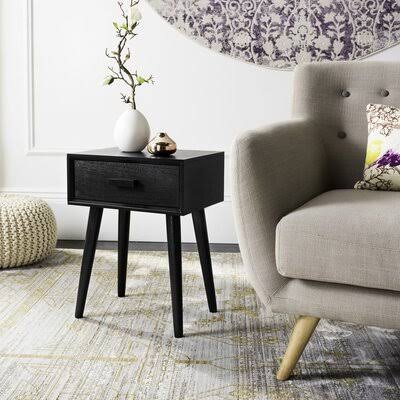 Trent Austin Design Orion End Table with Storage Color: Black