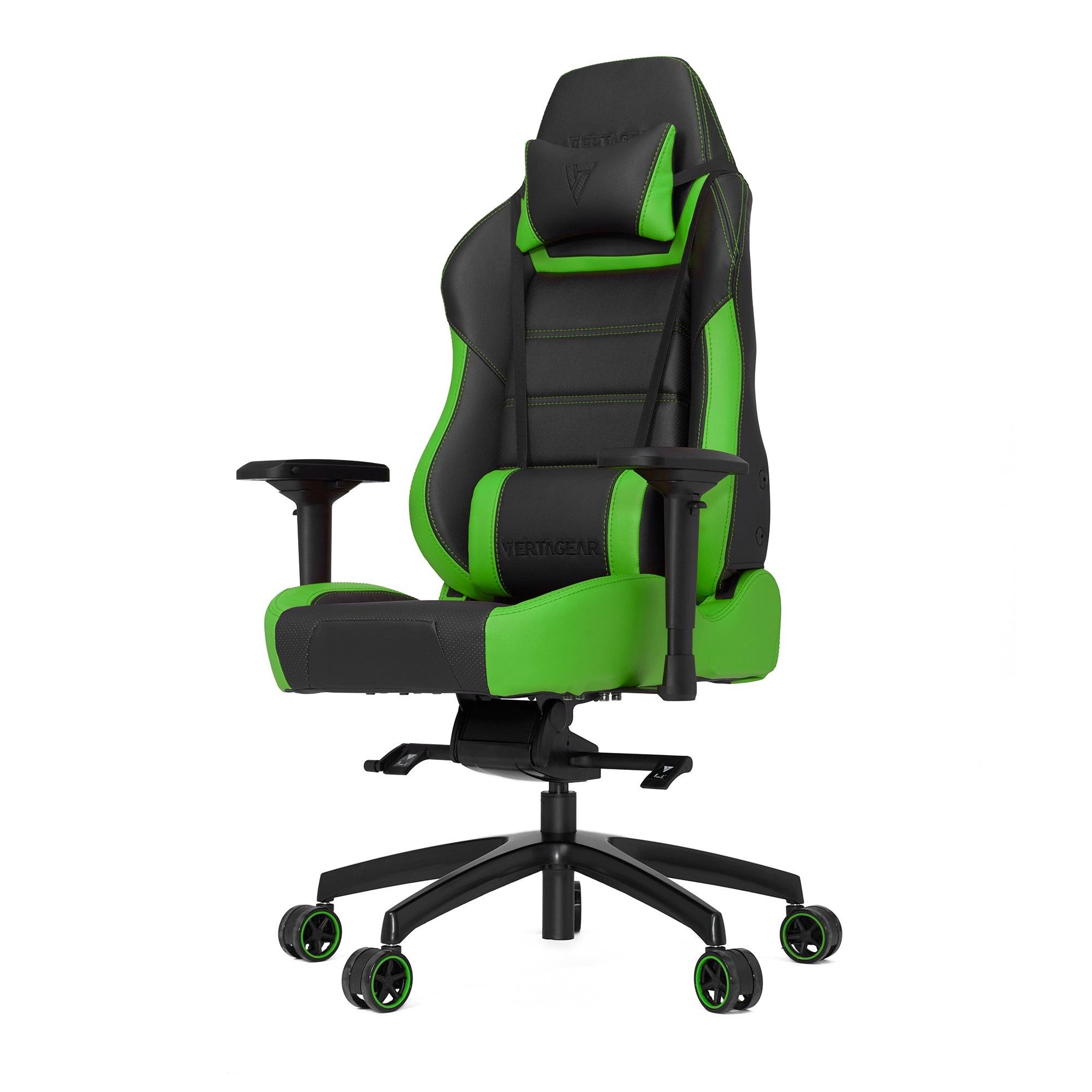 Vertagear PL6000 Racing Gaming Chair | Black / Green / Penta RS1 3x22 / 75mm Caster