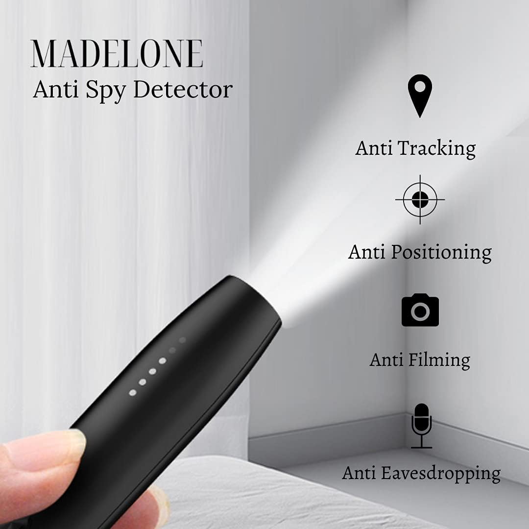 Madelone Anti Spy Detector - for Wireless Devices, Audio Bug Camera, Bug Detector, Camera Finder, Radio Frequency, Privacy Protector, 5 Levels Sensitivity, Portable Pen Shape for Home Office Travel Pack of 2