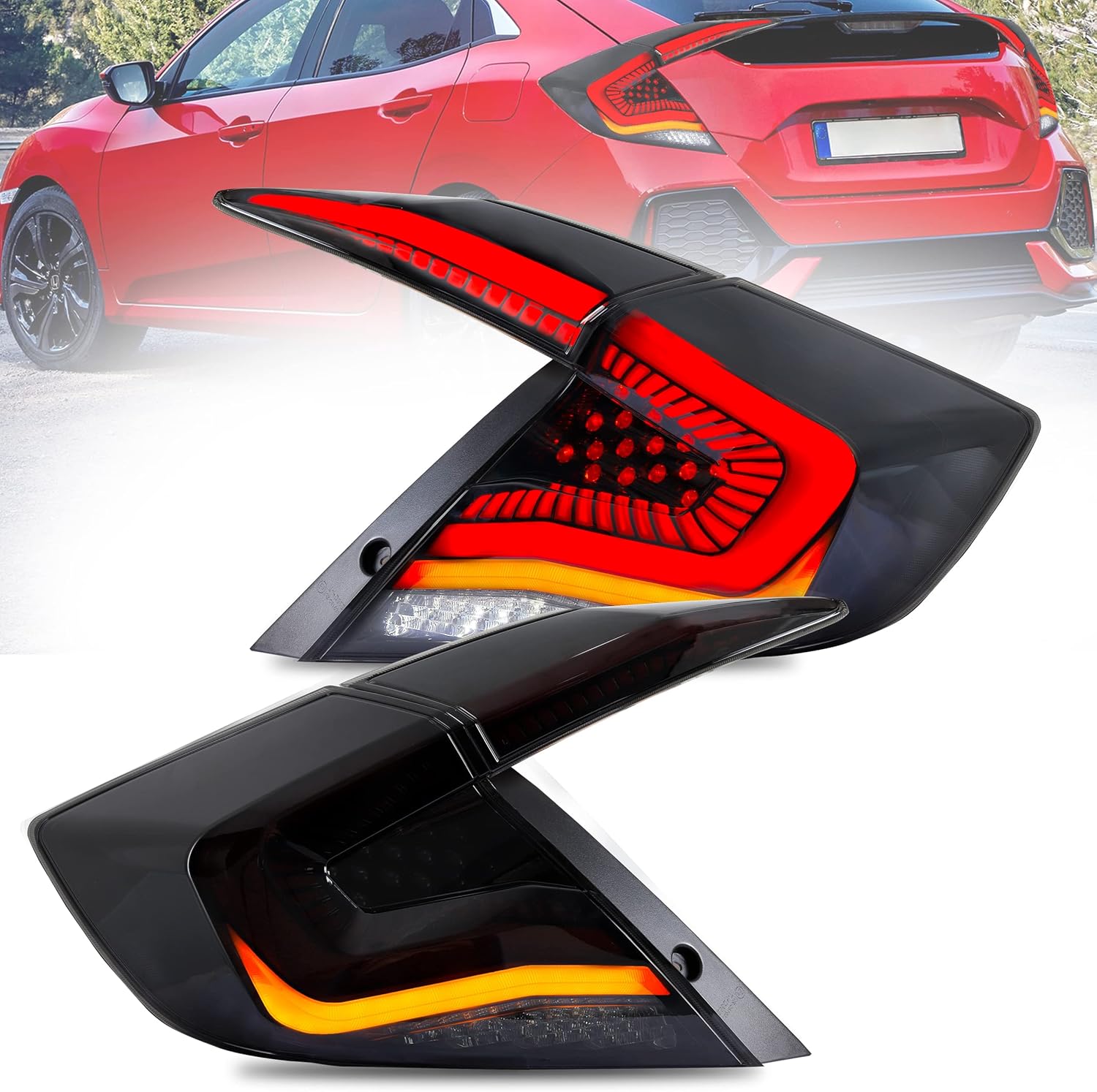 VLAND Taillight Fit for 2016-2020 Civic Sedan( Not Fit for Hatchback/ Type R),Smoked