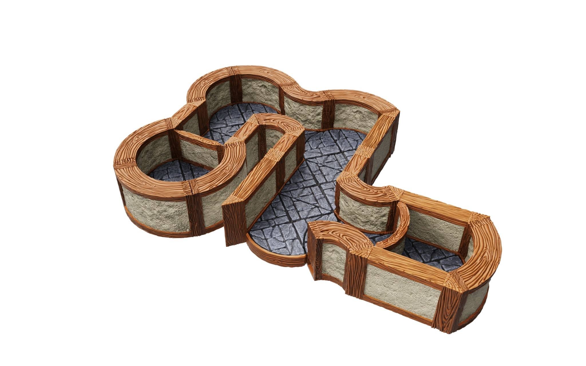 Warlock Tiles: Expansion Pack - 1 in. Town u0026 Village Angles u0026 Curves