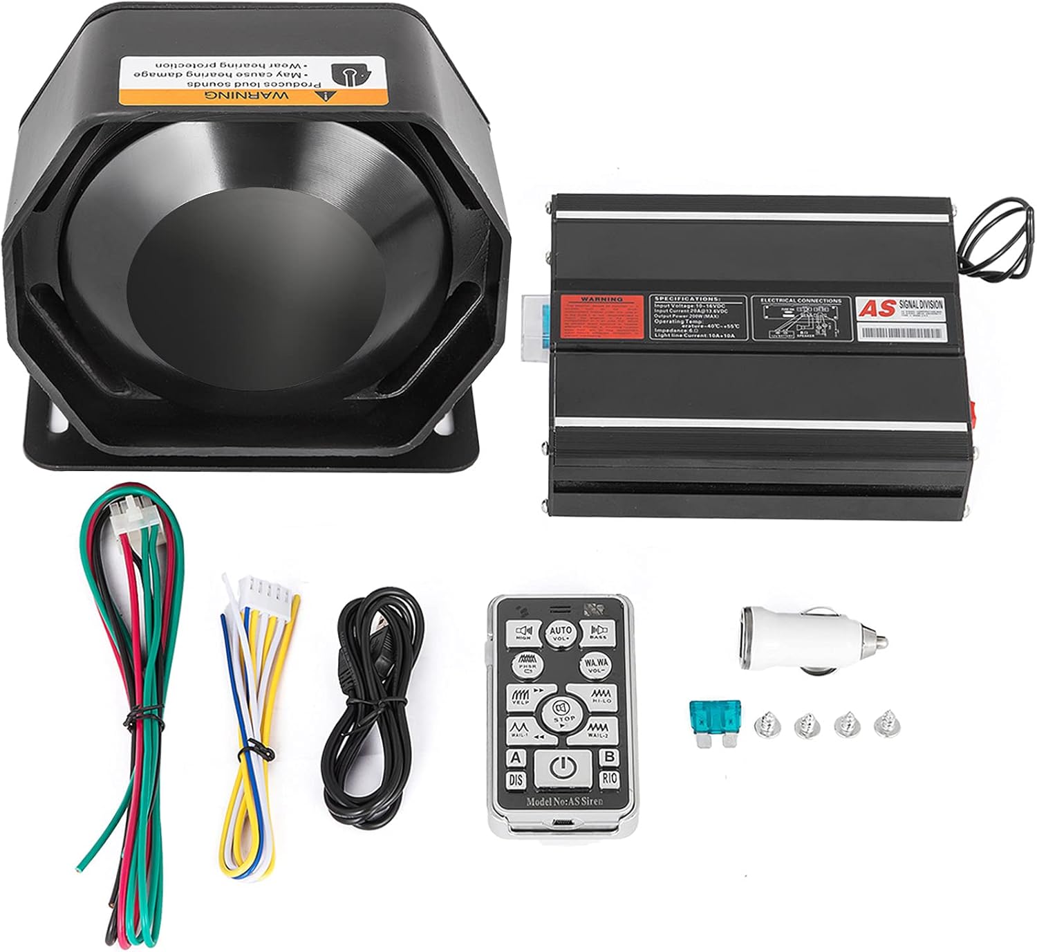 Bestauto Police Sirens 200W 20-Tone Car Warning Alarm Light Control Switches Emergency Electronic PA System for Cars Fire Trucks Pack of 2