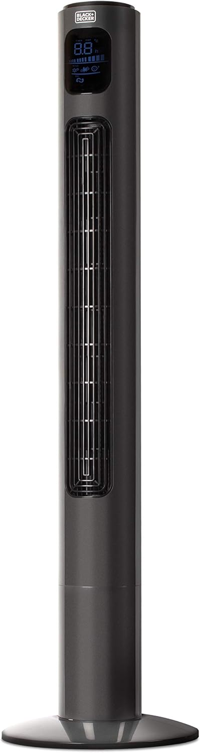 BLACK+DECKER Tower Fan Electric &ndash; Quiet Oscillating Stand Up Cooling Fan with Remote Control, 46 Inch BFTR146