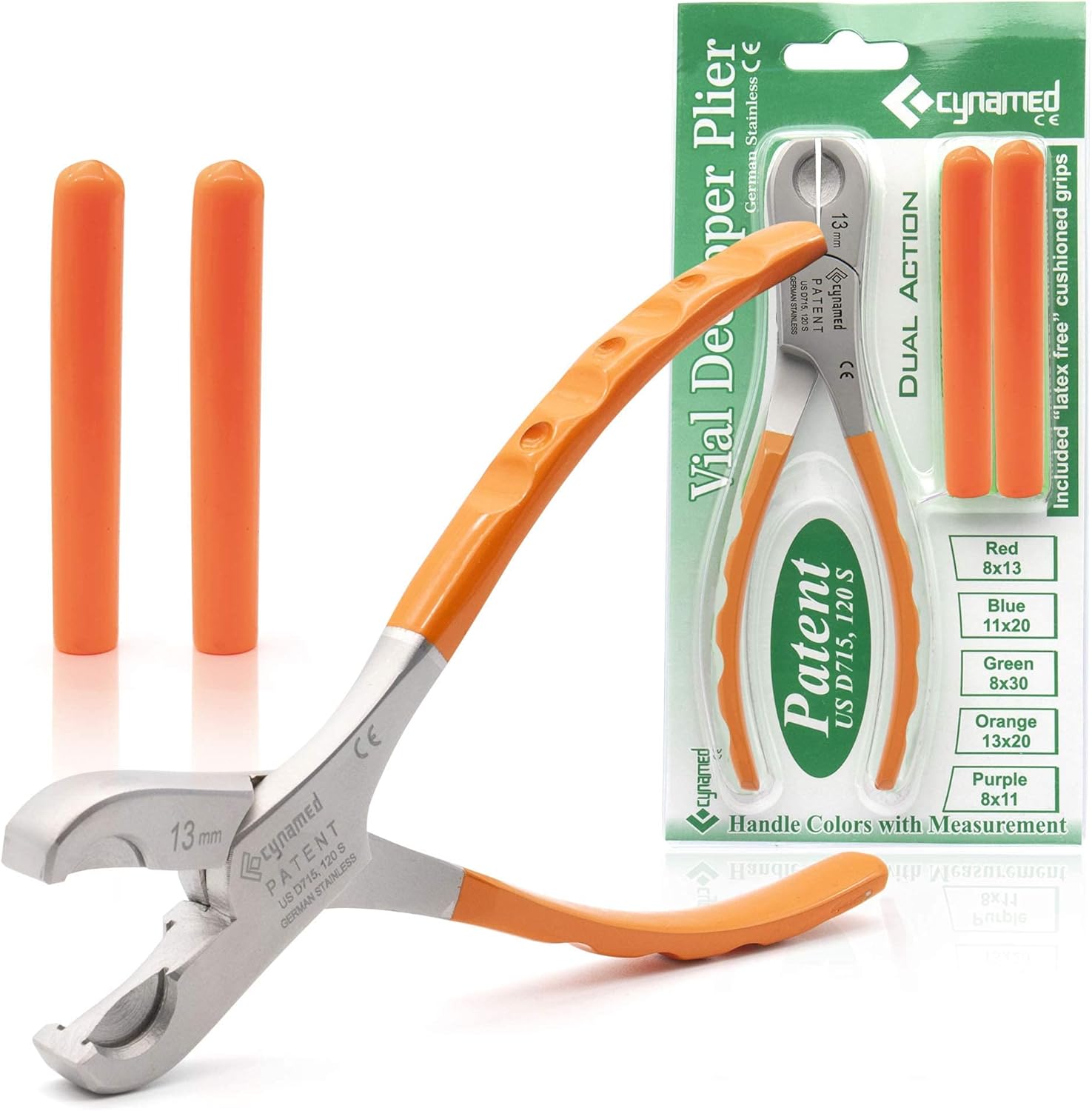 Cynamed Twin Action Decapper Pliers - Perfect for Decapping 13mm and 20mm Crimped Vials and Bottles