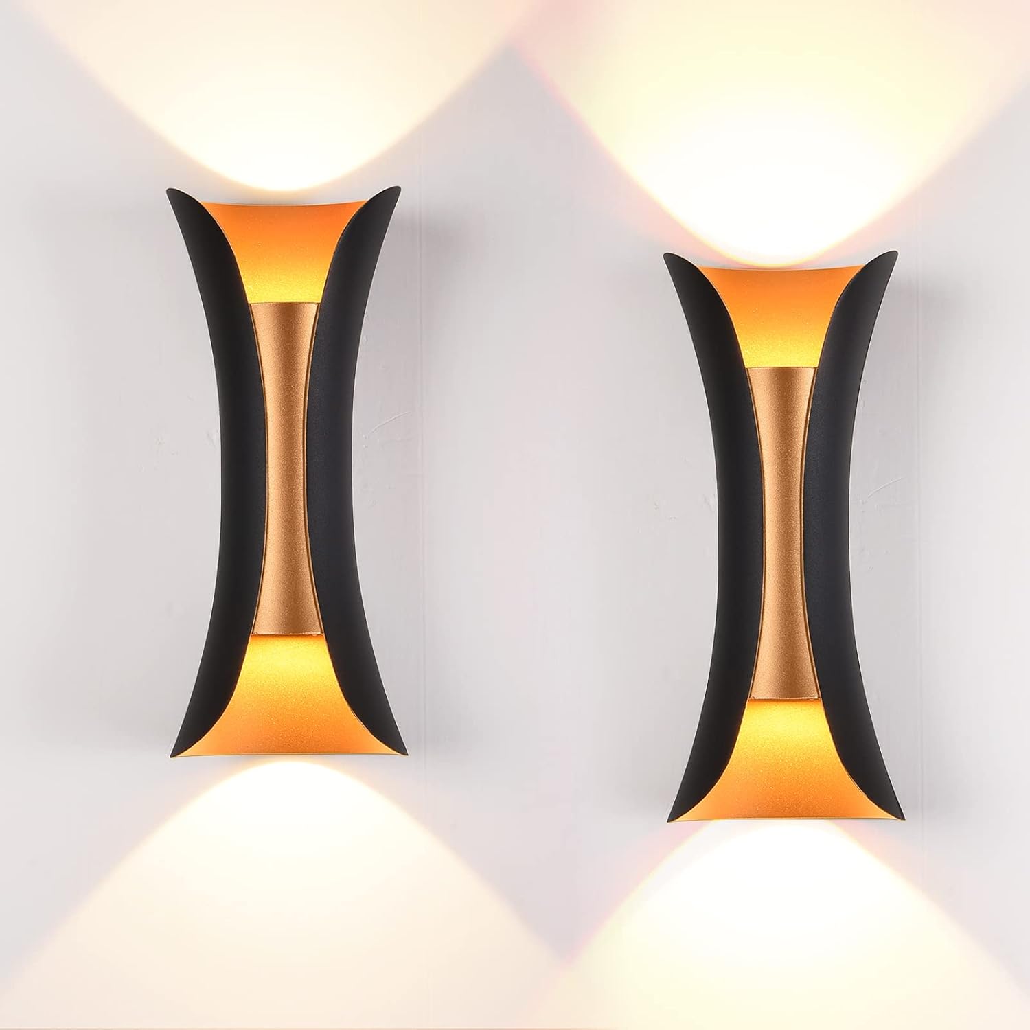 Rosysky Outdoor Light Wall Mount Modern Porch Wall Lamp 20W LED Wall Sconce Set of 2 Waterproof Exterior Wall Fixture Suitable for Terrace, Hotel, Courtyard, Passage(3000K)