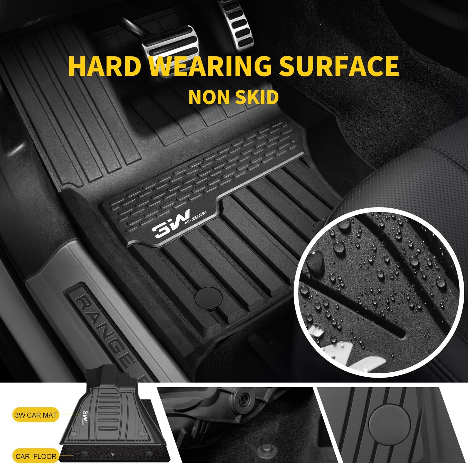 3W&nbsp;Floor&nbsp;Mats&nbsp;Compatible for Range Rover Velar 2017-2022 TPE&nbsp;All&nbsp;Weather&nbsp;Custom&nbsp;Fit&nbsp;Floor&nbsp;Liner&nbsp;for Range Rover Velar1st&nbsp;and&nbsp;2nd&nbsp;Row&nbsp;Full&nbsp;Set Car&nbsp;Liners Black