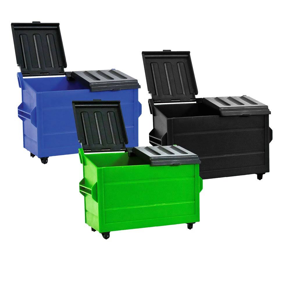 Set of 3 Dumpster&s for WWE Wrestling Action Figures: Blue, Green u0026 Black