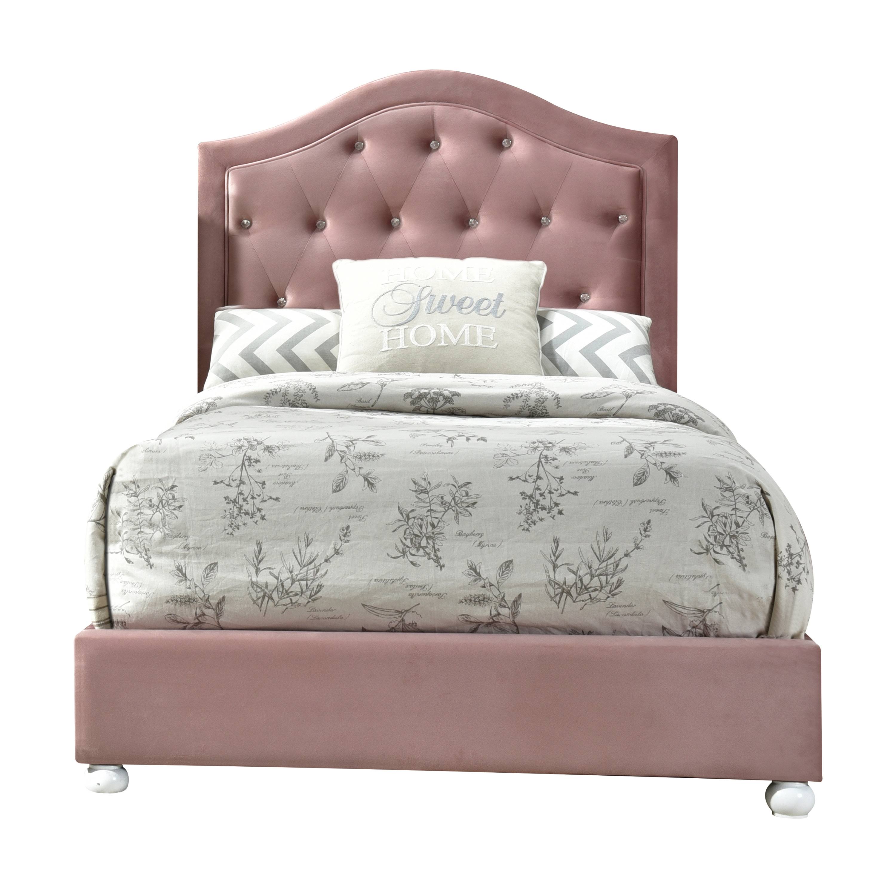 Acme Reggie Full Bed Pink Fabric
