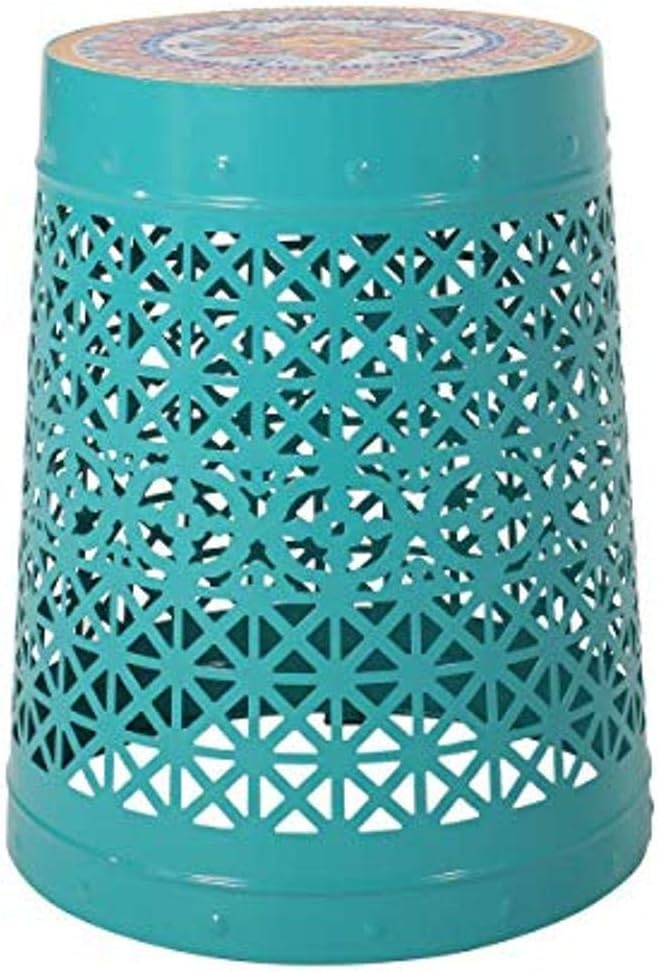 Christopher Knight Home Howard Indoor Lace Cut Side Table with Tile Top, Dark Blue