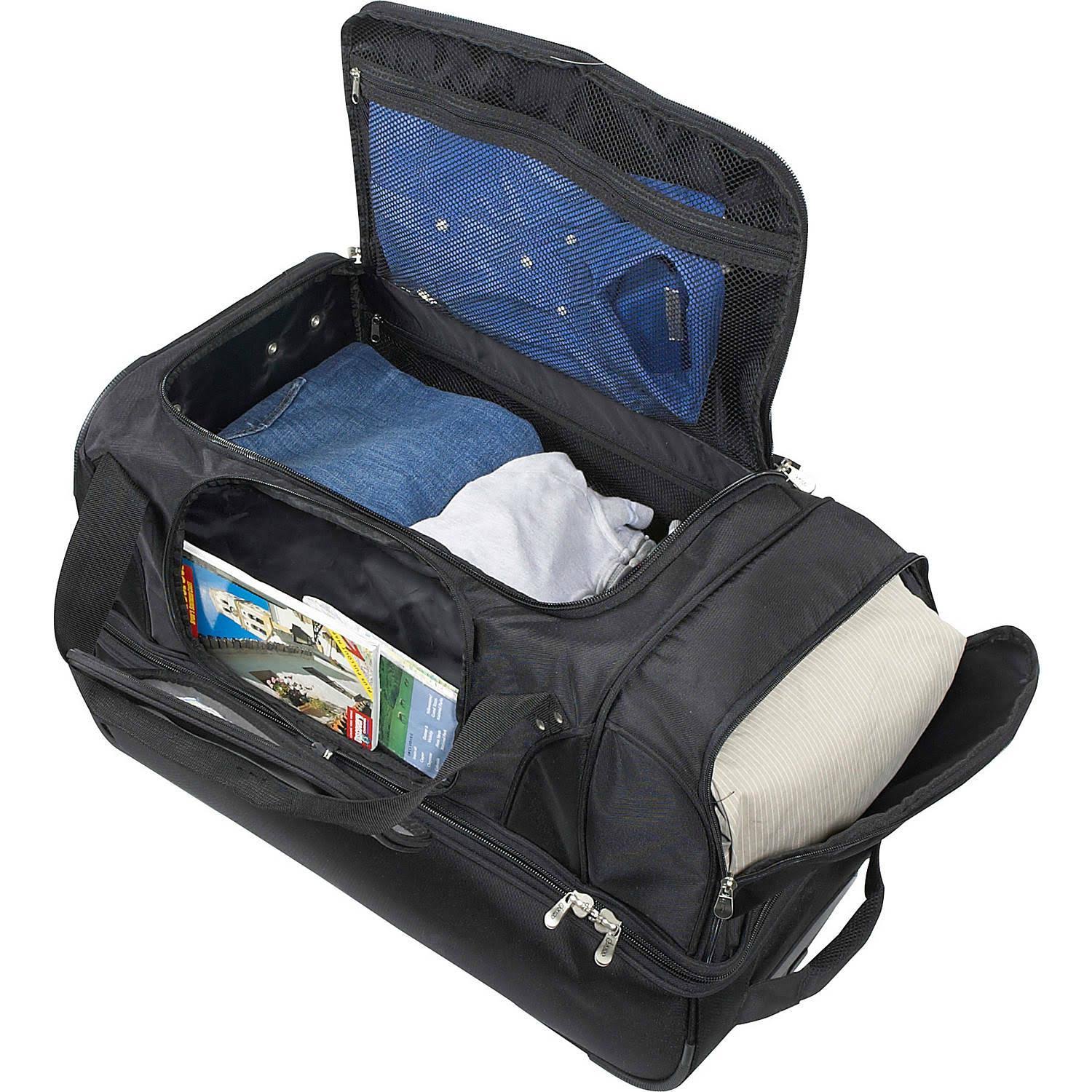 Denco Chicago Bulls 27-inch Drop Bottom Rolling Duffel Bag - Black