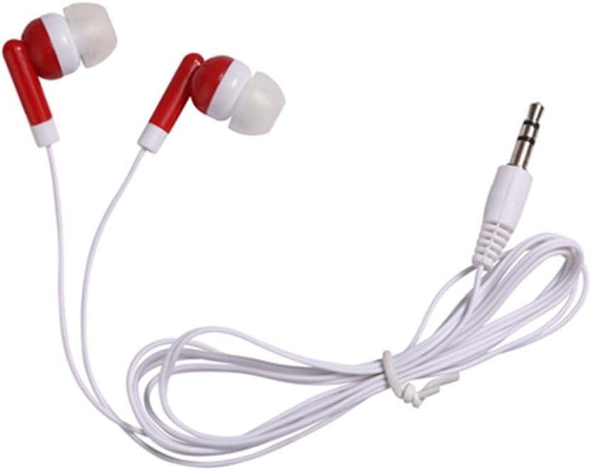 Wholesale Bulk Eearbuds Headphones 100 Pack for Kids,Classroom,Labs,Students and Adults (Red) Pack of 2