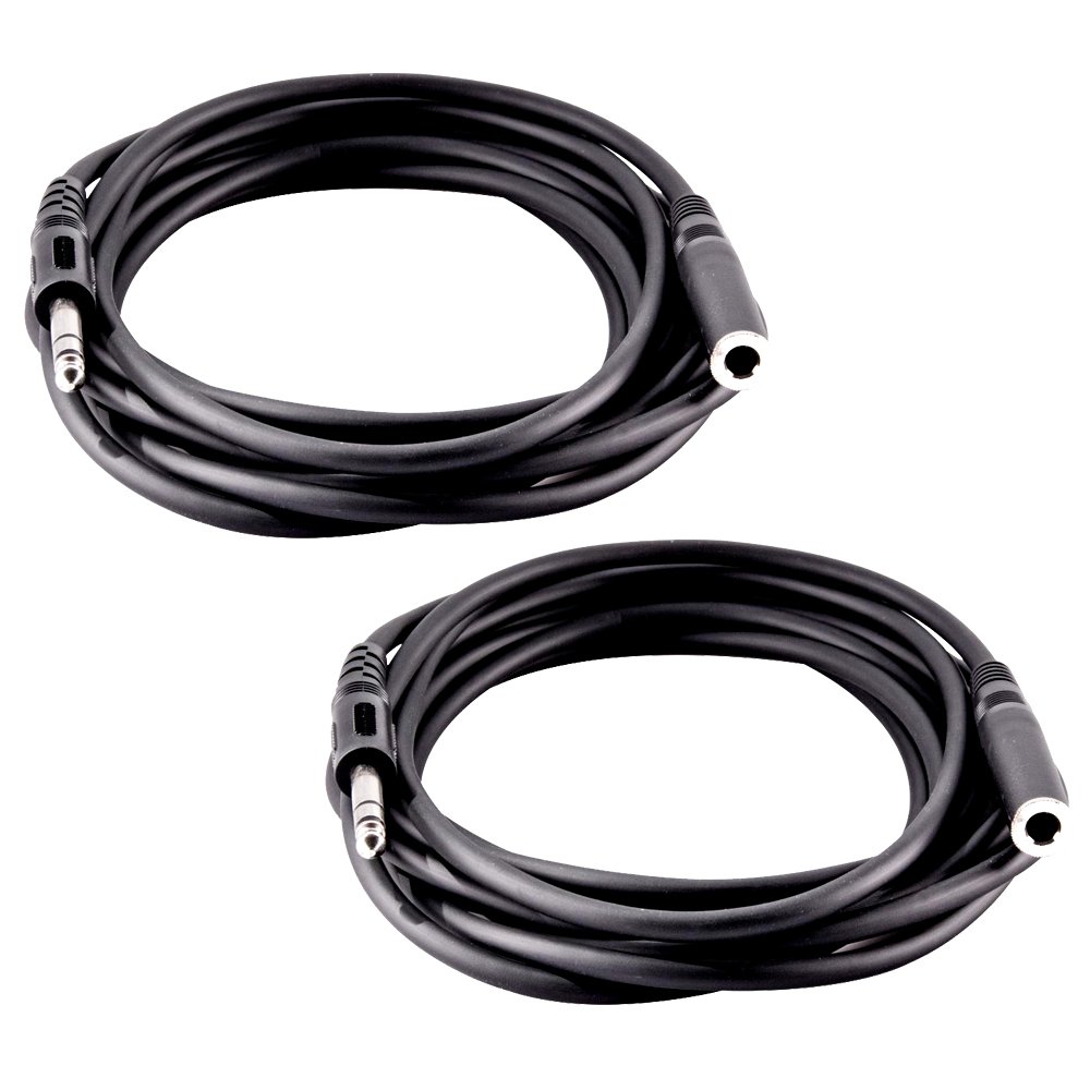 Seismic Audio - 2 Pack of 25' Headphone Extender Cable 1/4