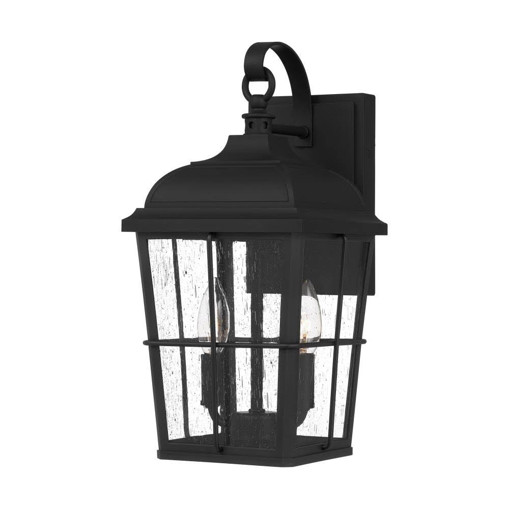 Quoizel New England 15.88-in H Matte Black Medium Base (E-26) Outdoor Wall Light LWS4454H