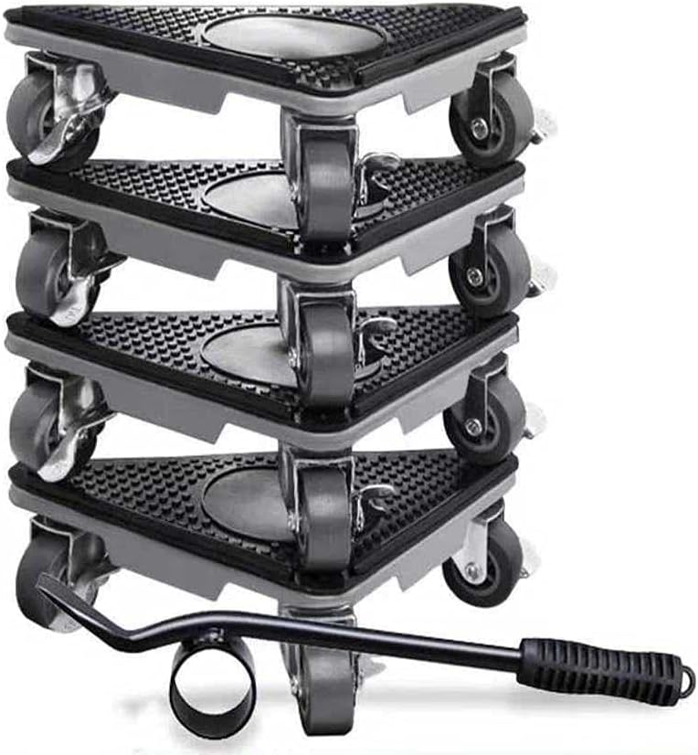 Heavy-Duty Furniture Lift, Brake Furniture Movement Tool Kit, Wheeled Furniture Porter, Furniture Movement Slider for Carpets, Maximum Load 1100kg / 2200lbs, 360-Degree Rotation Pack of 2