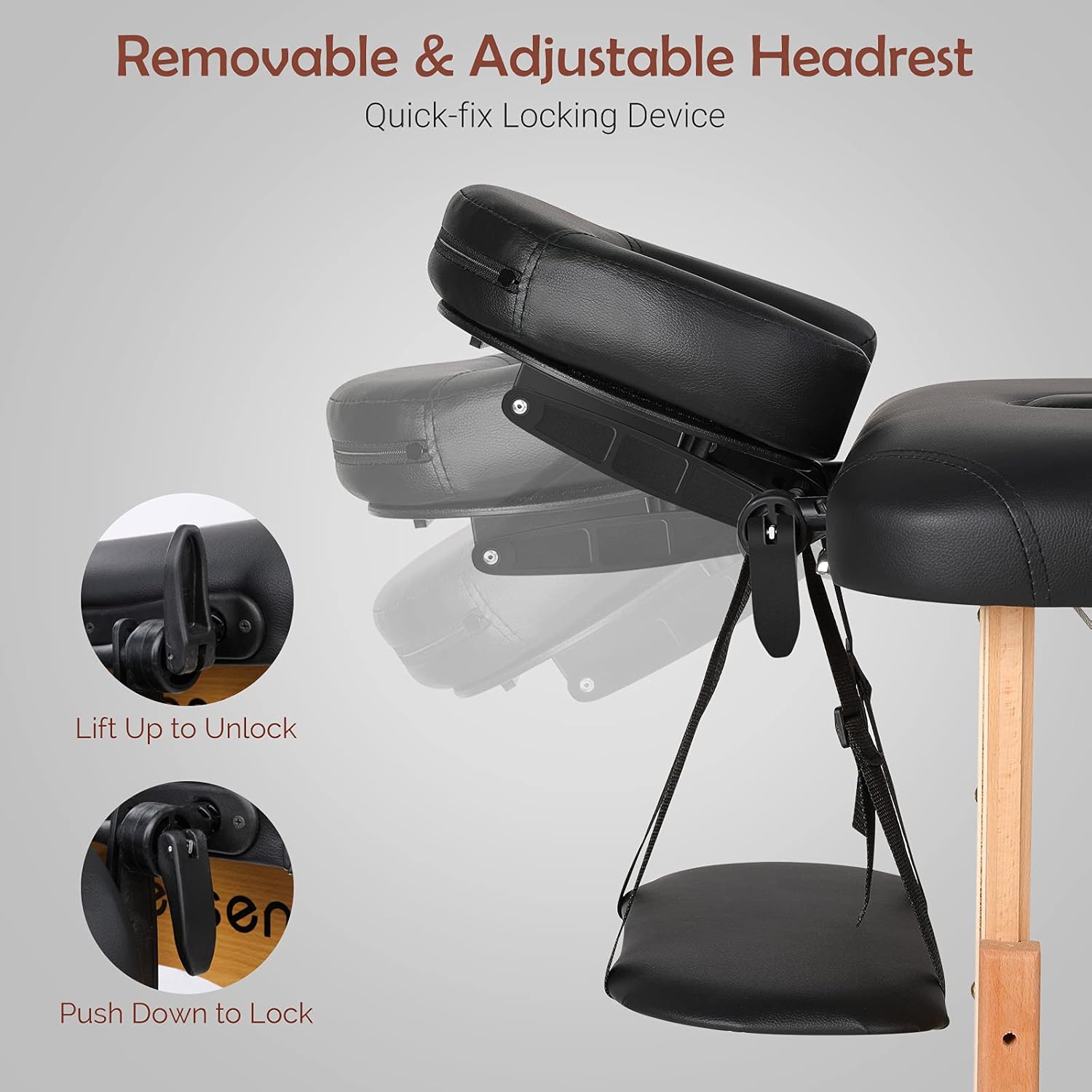 Greensen Massage Table, Professional Massage Table Portable 84 Inch with Carrying Case, Adjustable Folding 3 Folding SPA Bed Therapy Table, Black