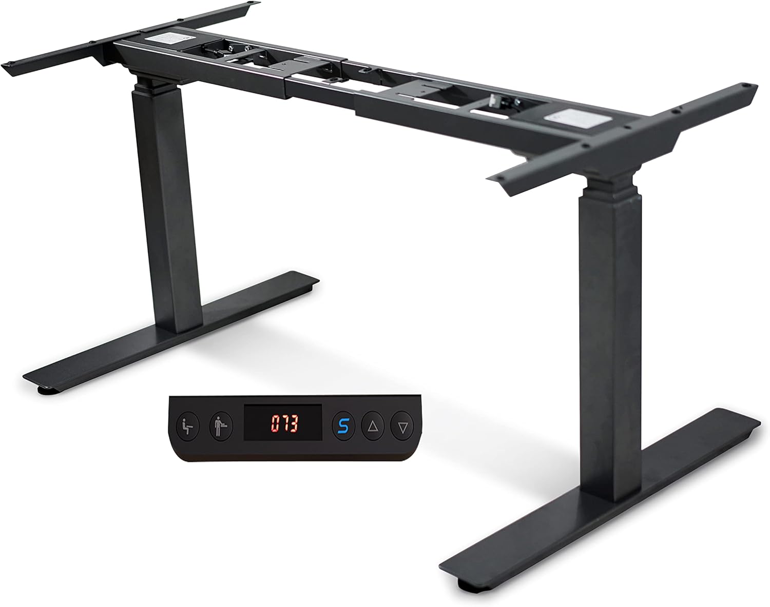 Gatfuw 3 Tier Legs Dual Motor Heavy Electric Standing Desk Frame Quick Assembly Height Adjustable Desk DIY Workstation with Touch Memory Controller Motorized Stand Up Desk (Black)