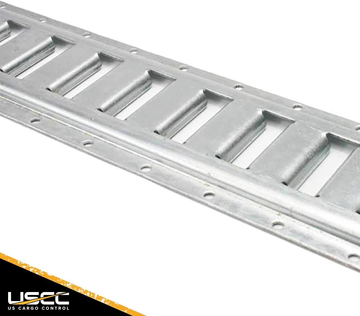 US Cargo Control Horizontal E Track - 5 Foot Length Cargo E Track - Galvanized Finish - 12 Gauge Steel - Easily Secure Cargo in an Enclosed Van Trailer - 2 Pack Pack of 2