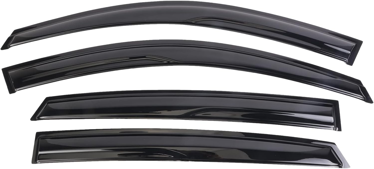 4pcs Tape-On Window Visor Deflectors Vent Rain Guards Compatible with Honda Accord 2018 - 2022 Sedan 10th Gen LX EX-L Sport Touring 2019 2020