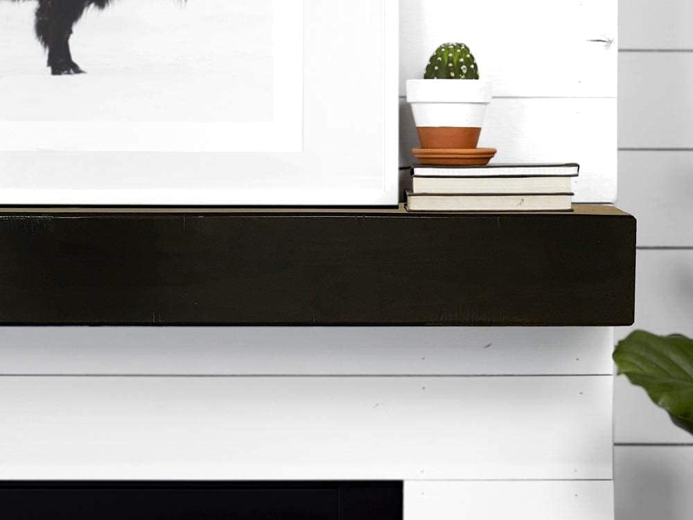 Dakota Floating Fireplace Pine Wood Mantel Shelf - Mocha Color 36