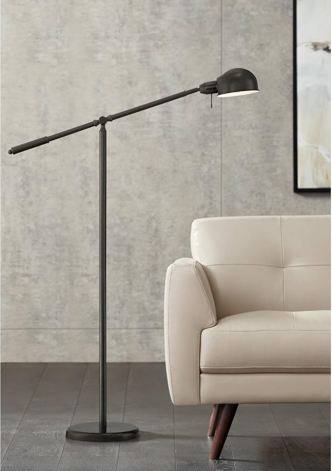 Dawson Modern Pharmacy Balance Arm Floor Lamp Antique Brass Adjustable Boom Arm and Head for Living Room Reading Bedroom Office - 360 Lighting