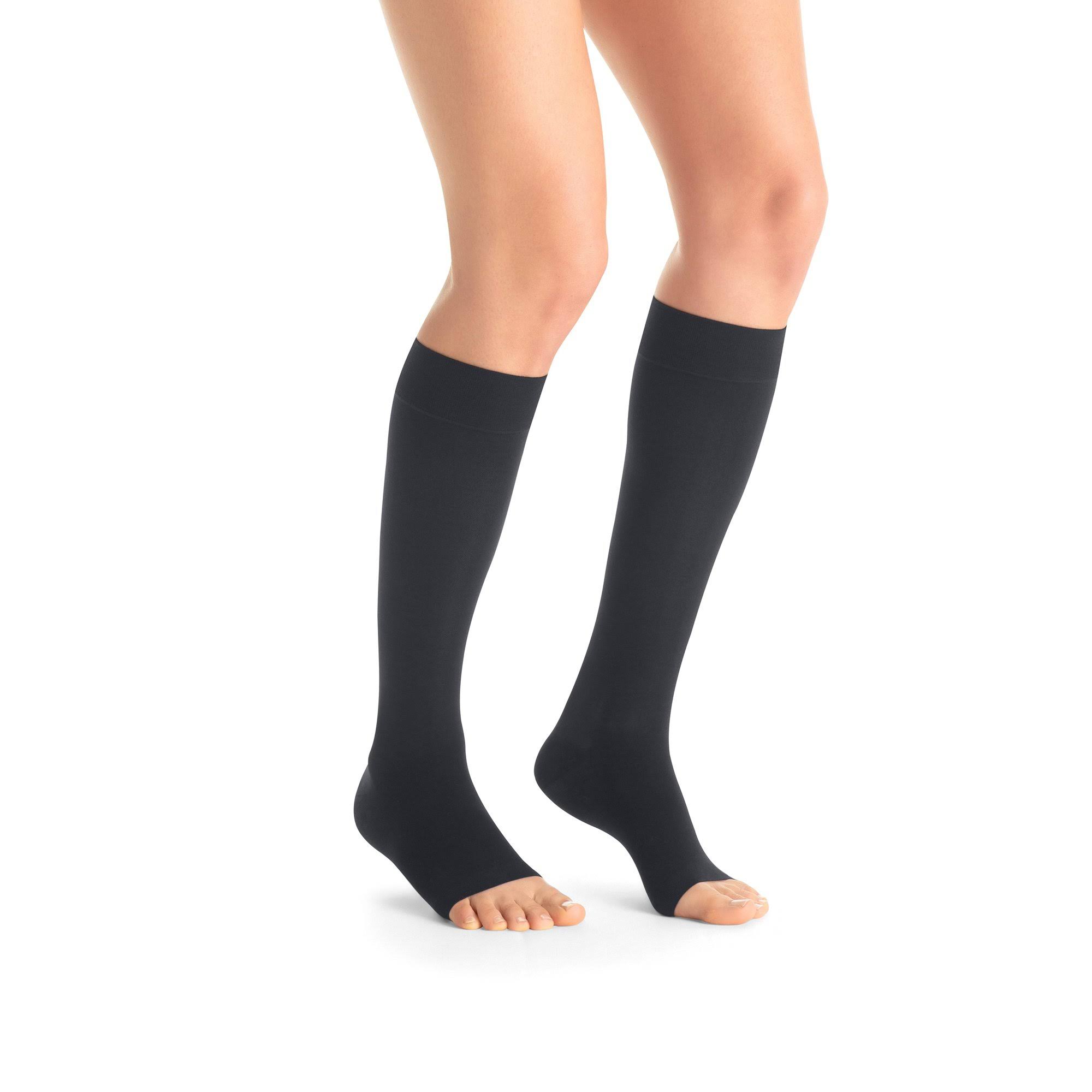 Jobst Maternity Opaque Knee High Compression Stockings, 20-30 mmHg, Open Toe Medium / Anthracite