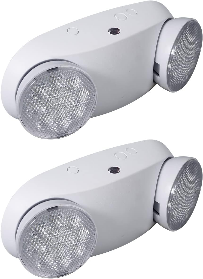 CM MZY Emergency Lights with Battery Backup,Commercial Emergency Light,Two Adjustable LED Light Head&nbsp;Emergency Lighting Fixtures,120-277V AC, UL Certified (2PCS)