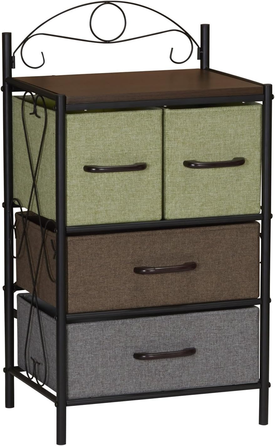 Household Essentials 8044-1 Victorian 8 Drawer Tower | Storage Dresser or Chest | Black