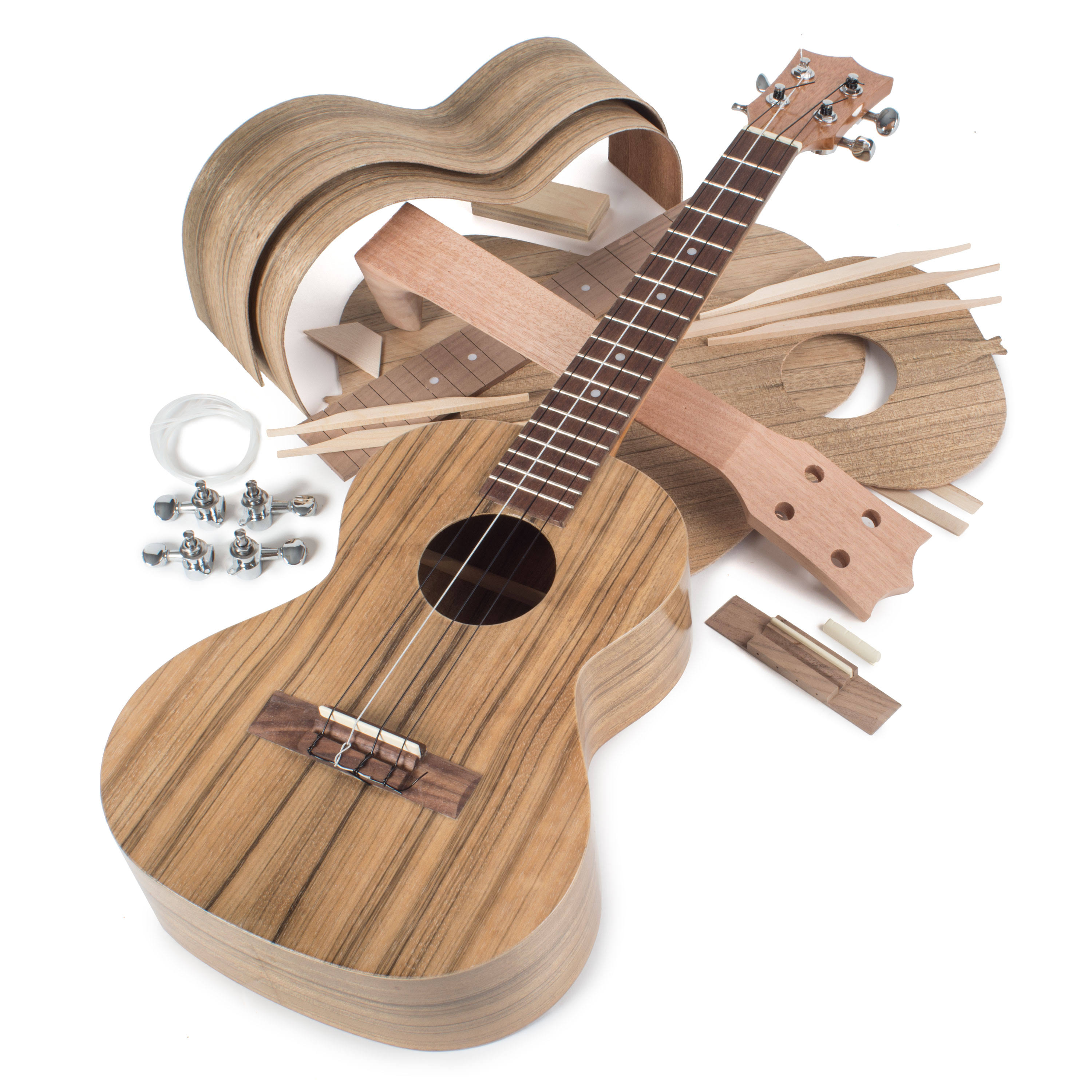 StewMac Build Your Own Walnut Tenor Ukulele Kit, Walnut Top