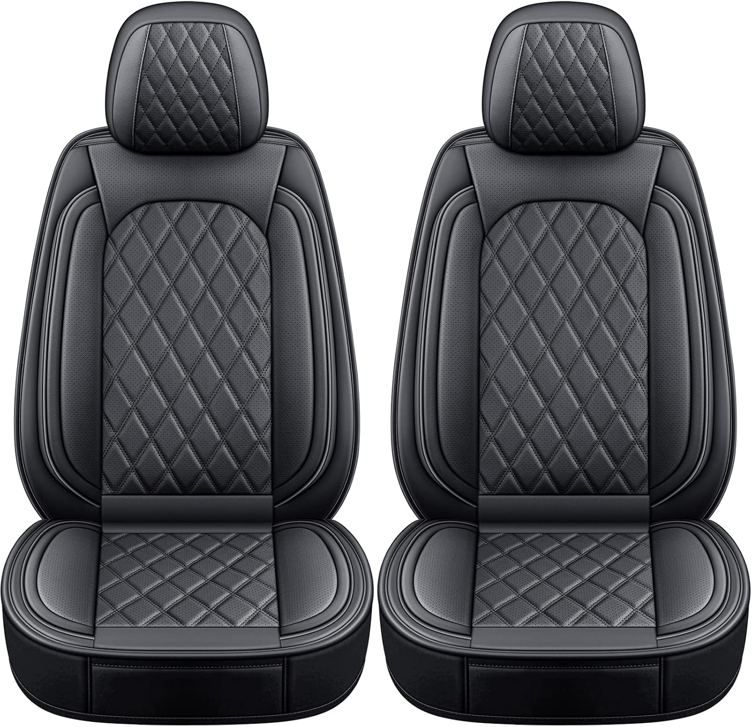 2pcs Front Seat Covers, MIROZO Vehicle Cushion Cover Breathable Universal Fit for Most Sedan, Truck and SUV for Sentra Altima Maxima Xterra Sportage NIRO Optima Forte Soul Rio (Black and Red )