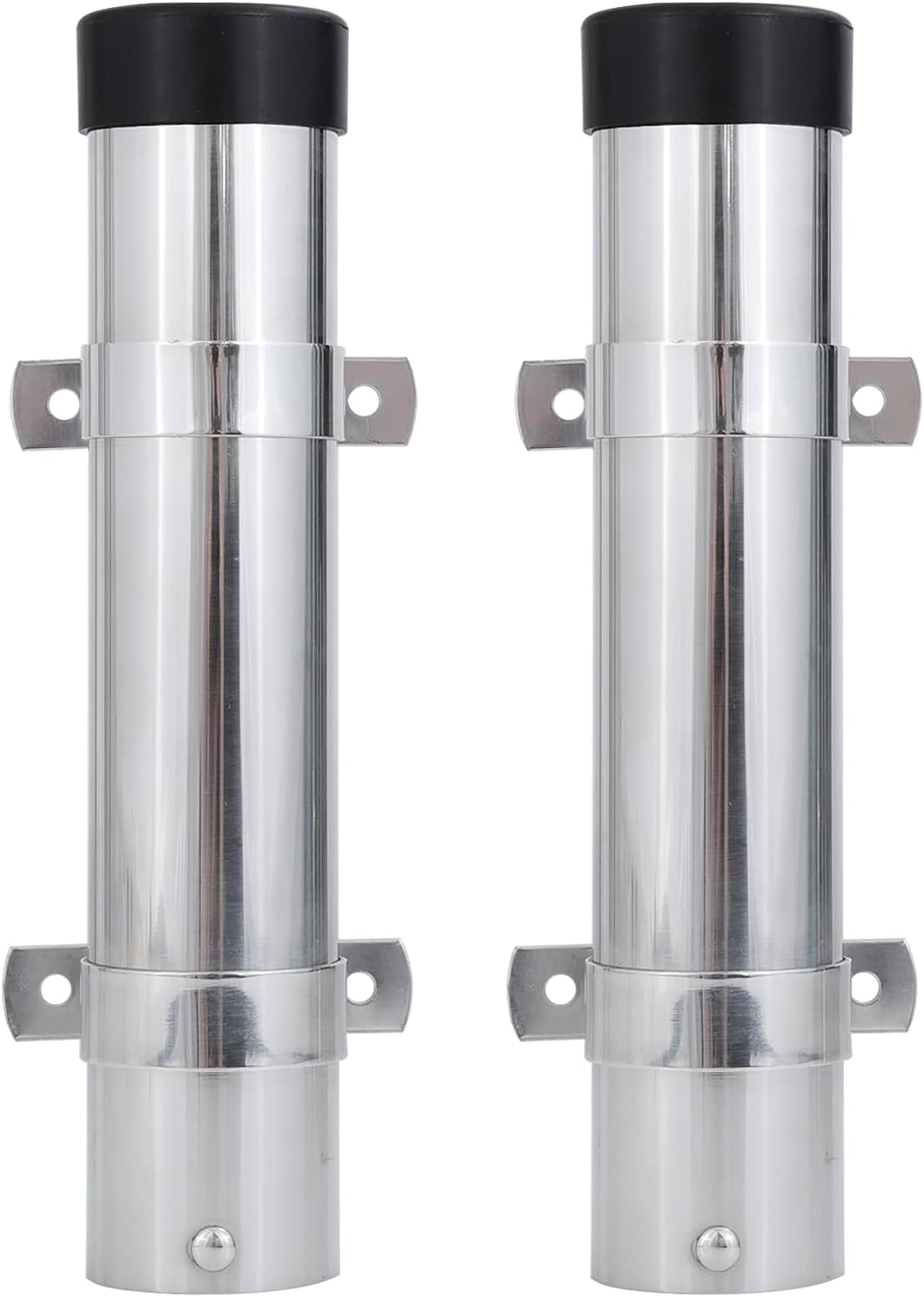 AMYSPORTS Steel Wall Rod Holder Fishing Stainless Mount Rod Holder Marine Side Boat Pole Holders Kayak Saltwater Freshwater Pack of 2
