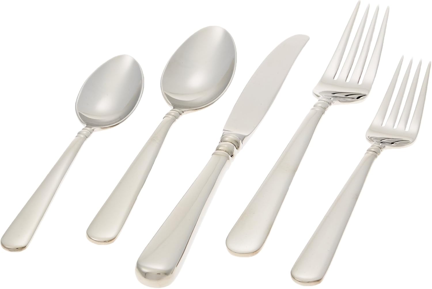 Lenox Pearl Platinum Stainless-Steel 5-Piece Place Setting, Service for 1 - Pack of 2