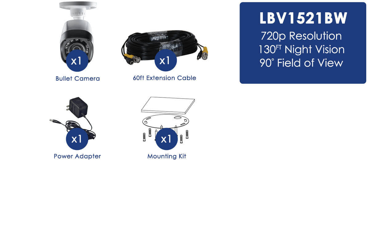 Lorex HD Weatherproof Bullet Security Camera - Day/Night - White/Black