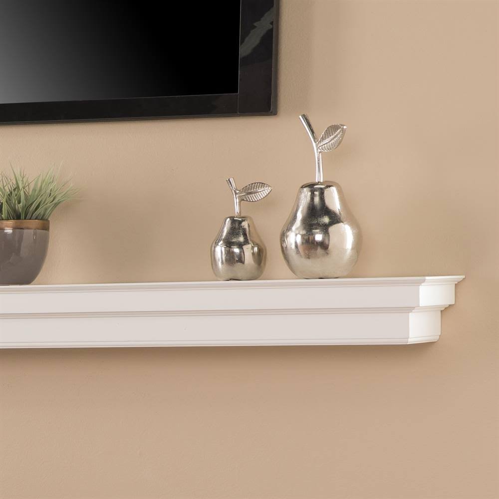 Boston Loft Furnishings 72-in W x 4-in H x 8-in D Clean White Composite Transitional Fireplace Mantel | ATG2783