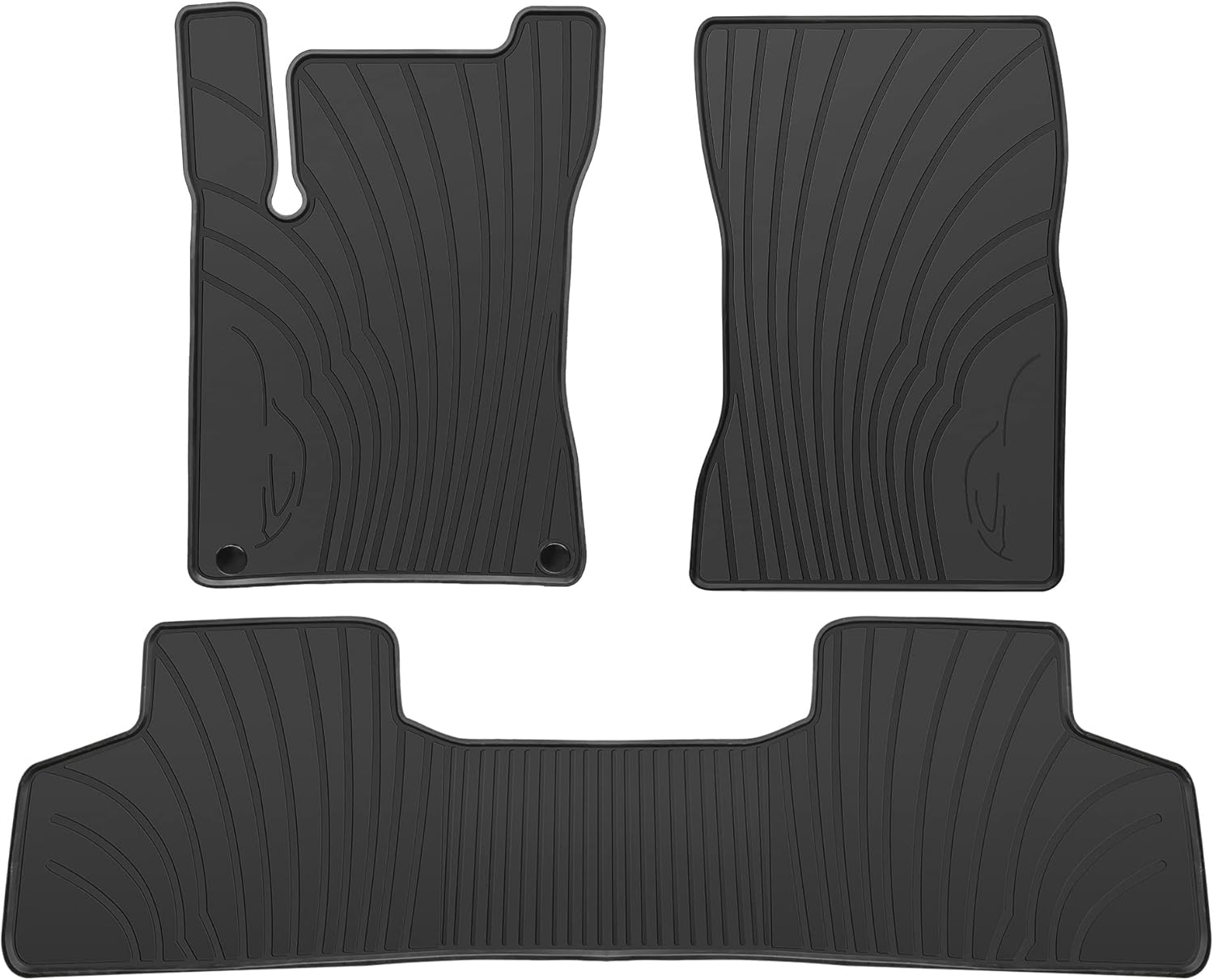 Lwope Car Floor Mats Custom Fit for Mercedez Benz GLB 2020-2021 Black Rubber All Weather Protection Auto Floor Liners Heavy Duty Odorless