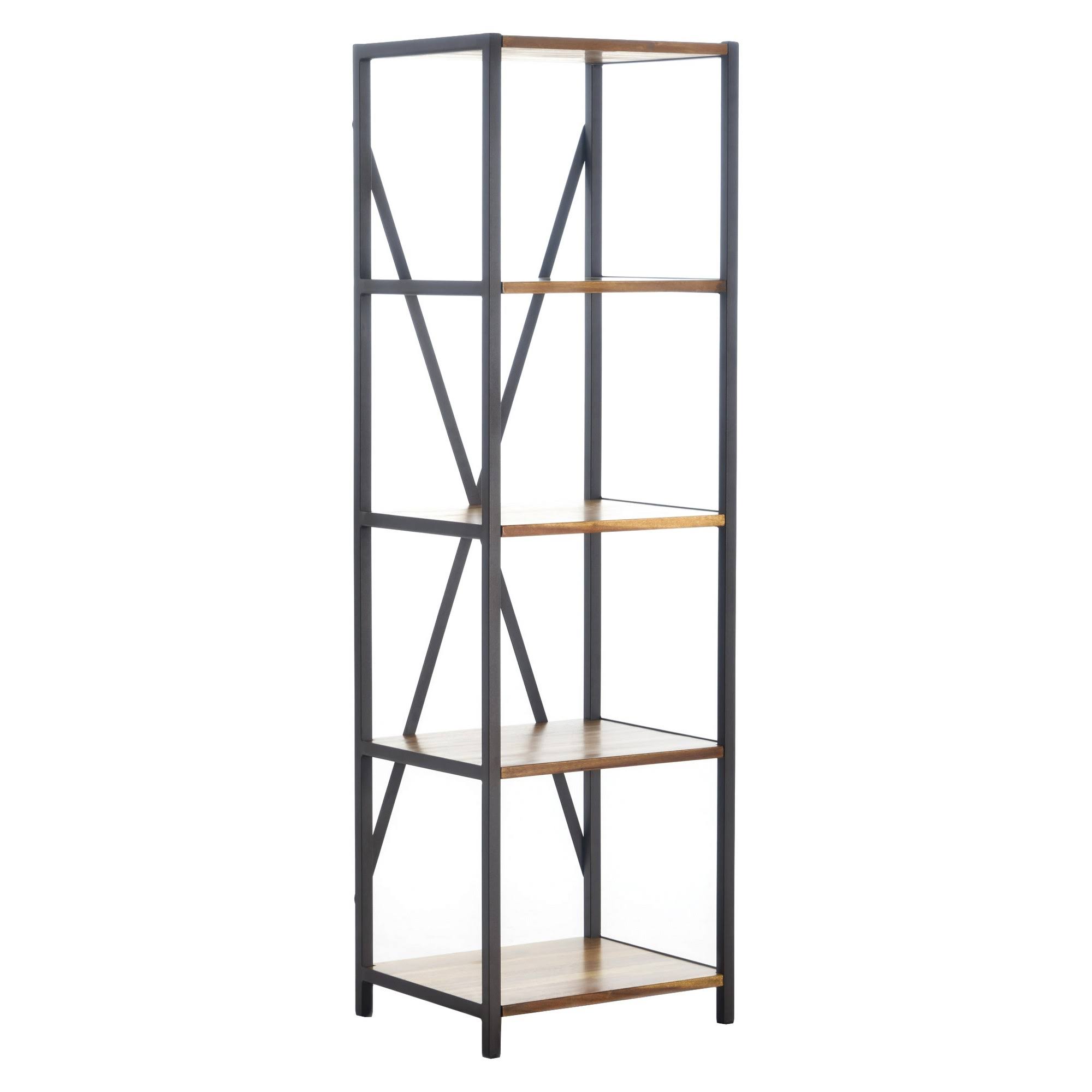 Roney 17x22 Bookcase with Rustic Metal Finished Iron Accents - Natural - Christopher Knight Home