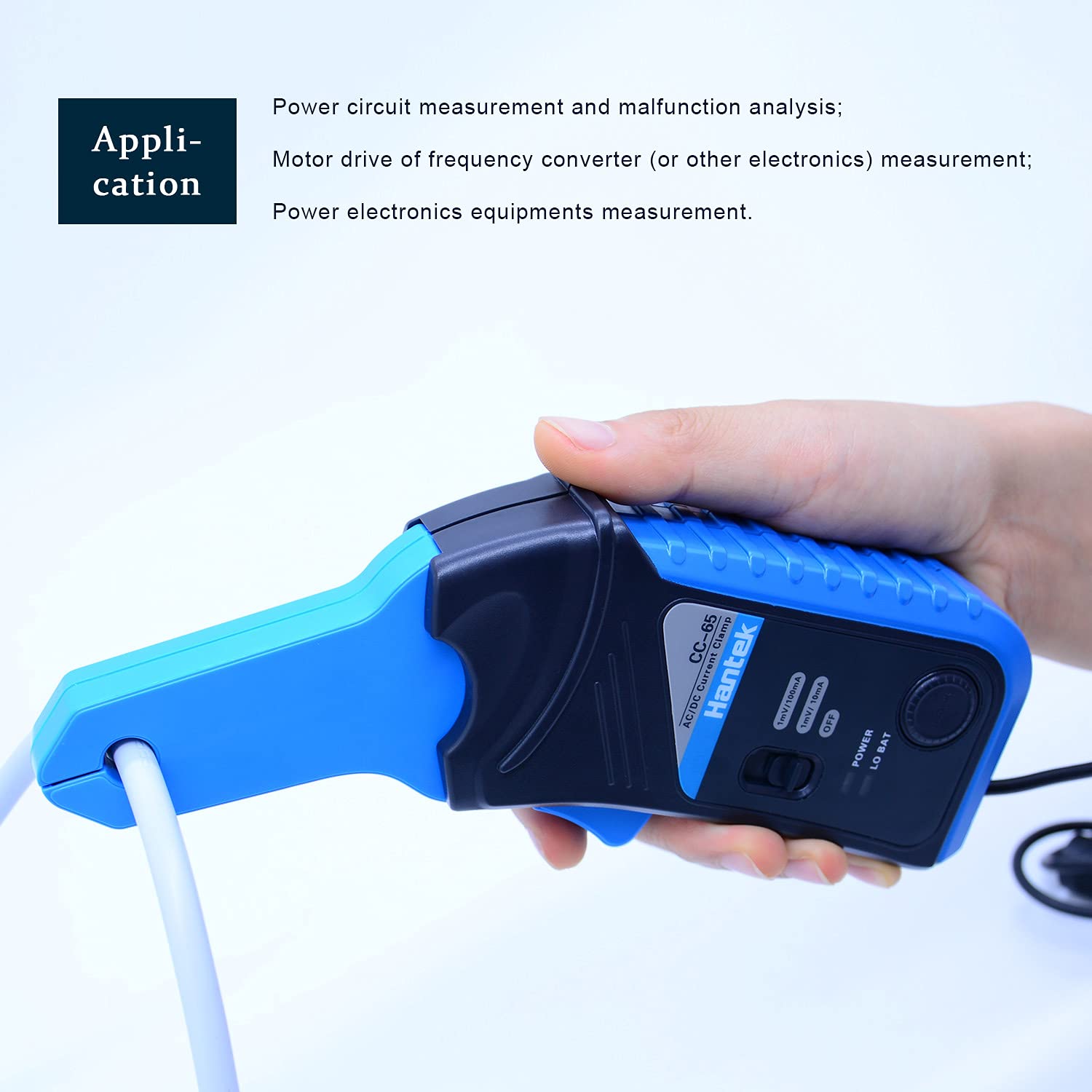 Hantek AC/DC Current Clamp for oscilloscope 20KHz Bandwidth 1mV/10mA 65A with BNC Plug (CC-65)
