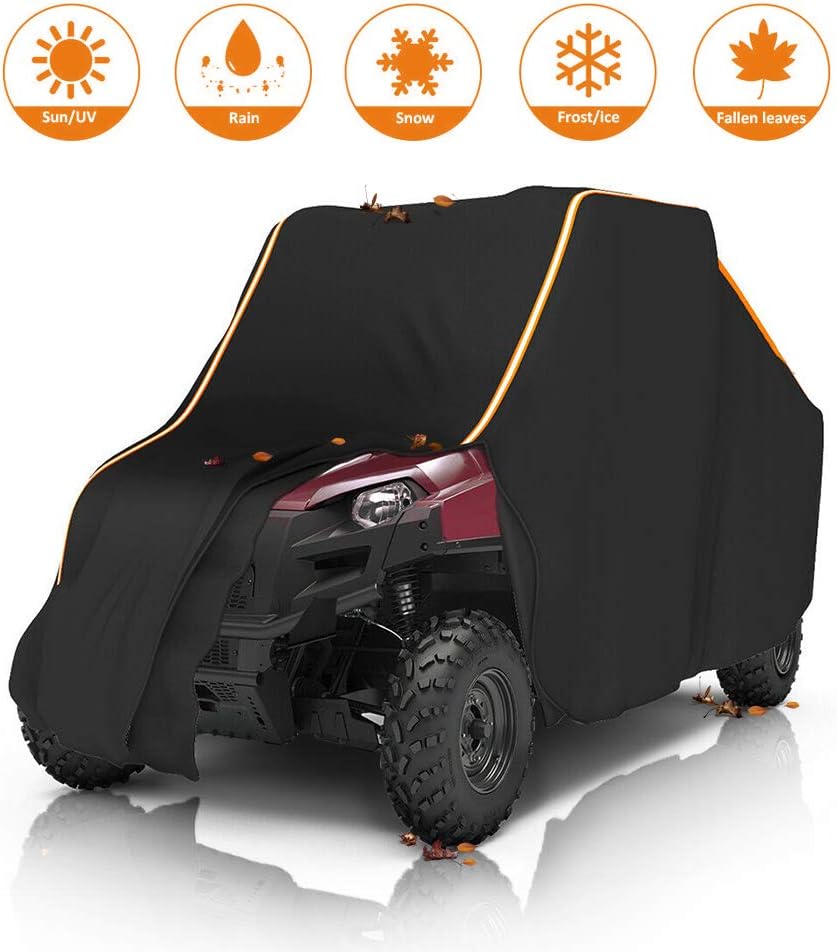 Ranger Cover, Kemimoto UTV Covers Waterproof All Weather Storage with Reflective Strip Compatible with Polaris Ranger RZR Protect Your SxS from Rain, Snow, Dirt, Debris and Damaging UV Rays Pack of 2
