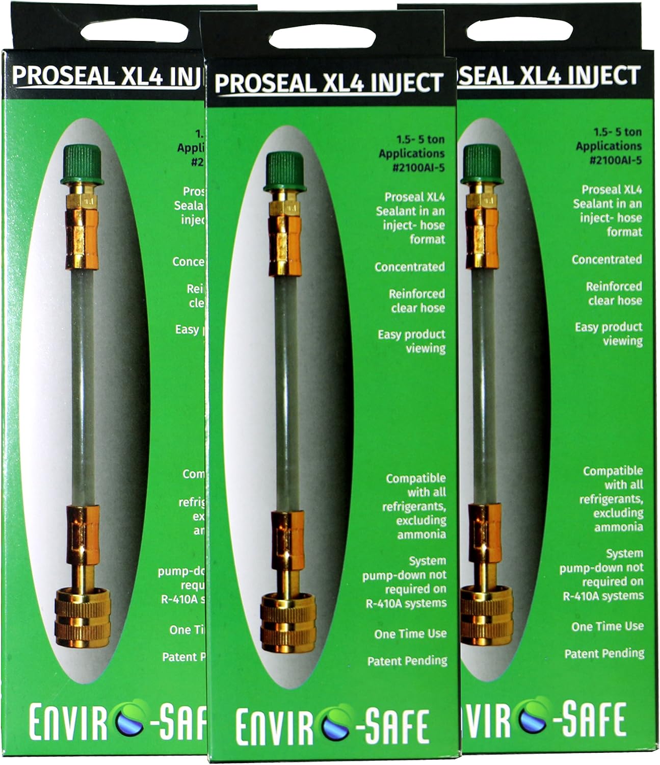 ENVIRO-SAFE Direct Inject ProSeal XL4 1.5-5 ton Inject Stop Leak R-22 Home Contractor 3 Pack #2100AI-5CP