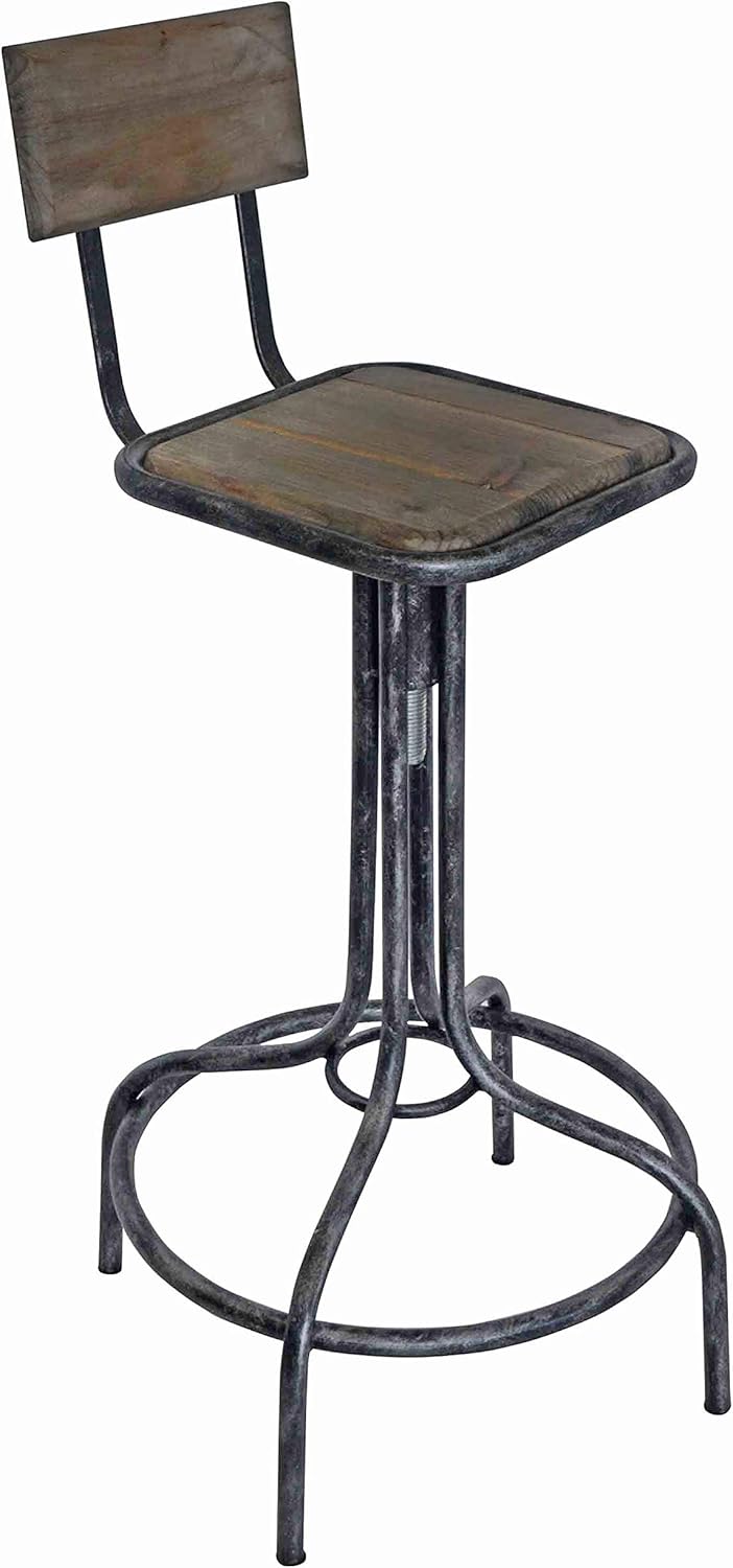 NACH Felix Industrial Stool with Back, 16.3x16.3x35.4