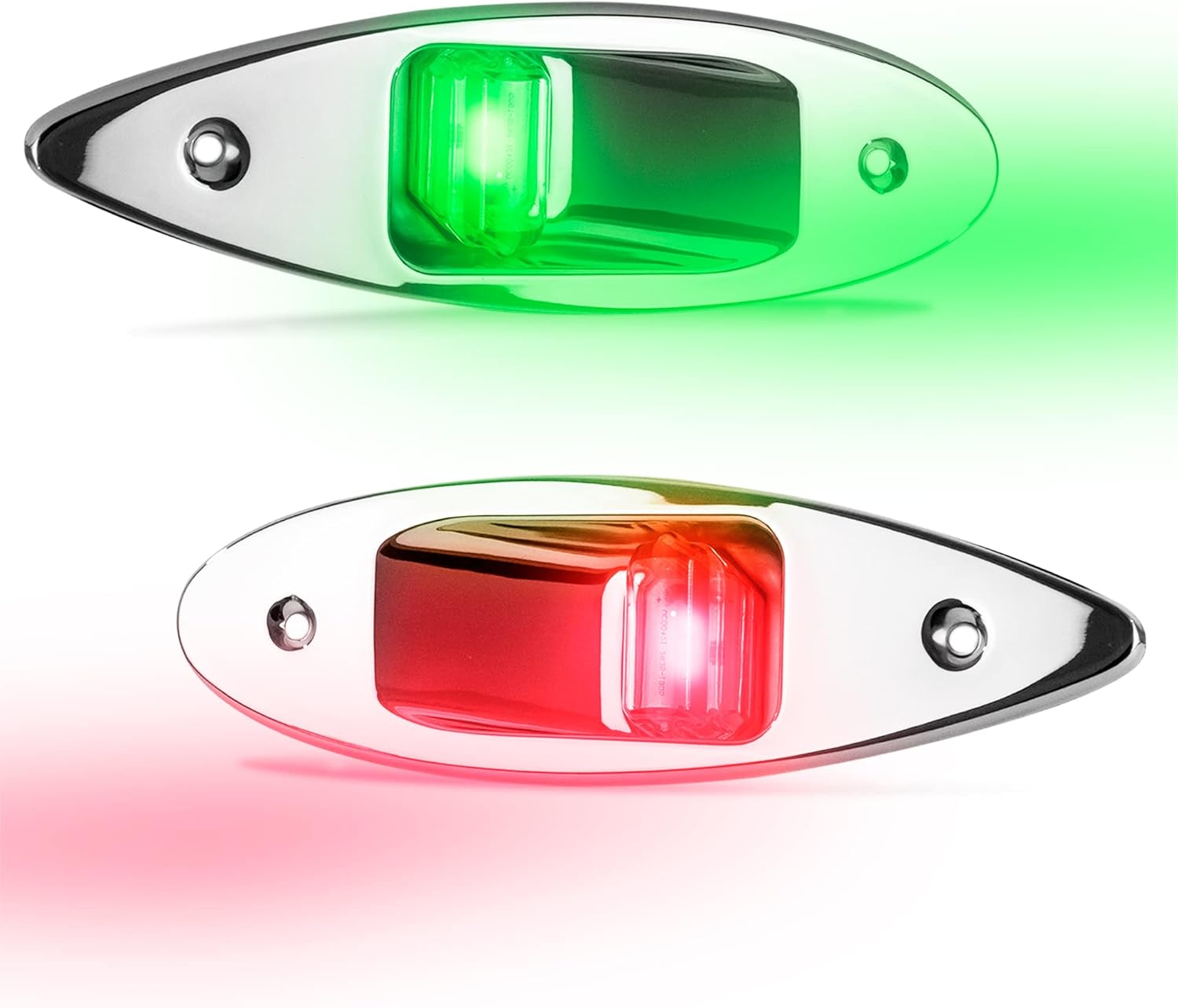 Five Oceans FO3840 Vertical Mount LED Navigation Side Lights, Starboard (Green) and Port (Red), AISI304 Stainless Steel, 12 Volts, Visibility 2 NM Pack of 2