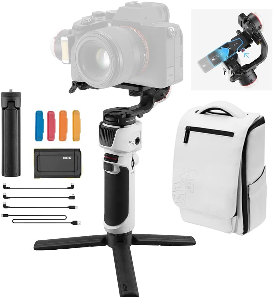 Zhi yun Crane M3 Combo, Handheld 3-Axis Gimbal Stabilizer Compatible w/ Mirrorless Camera Smartphone Action Cams,Tripod Phone Clip Included